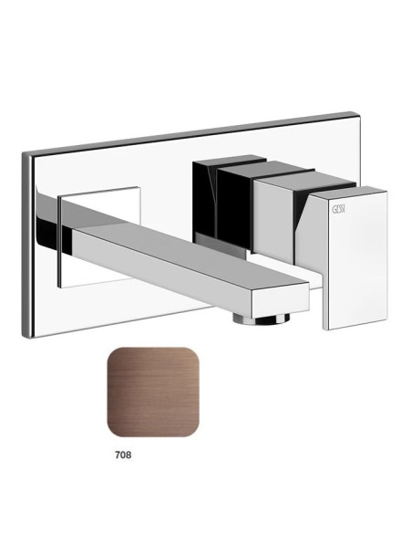 Miscelatore Gessi a parete con bocca personalizzabile serie Rettangolo parte esterna cod.44834 incasso cod.44697 - Kallea