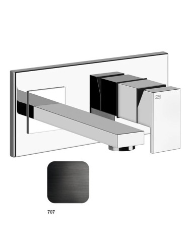 Miscelatore Gessi a parete con bocca personalizzabile serie Rettangolo parte esterna cod.44834 incasso cod.44697 - Kallea