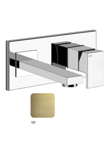 Miscelatore Gessi a parete con bocca personalizzabile serie Rettangolo parte esterna cod.44834 incasso cod.44697 - Kallea