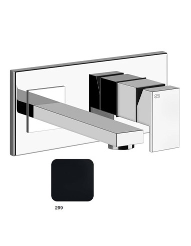 Miscelatore Gessi a parete con bocca personalizzabile serie Rettangolo parte esterna cod.44834 incasso cod.44697 - Kallea