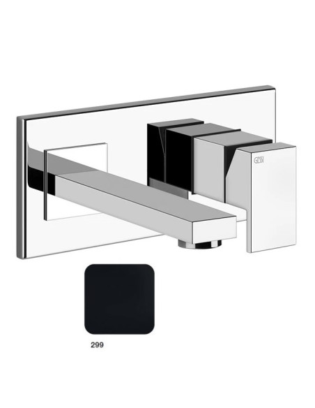 Miscelatore Gessi a parete con bocca personalizzabile serie Rettangolo parte esterna cod.44834 incasso cod.44697 - Kallea