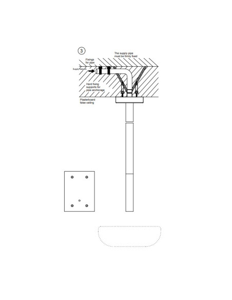 Bocca soffitto Gessi elettronica Serie Rettangolo cod.20024 parte est. cod.44679 parte inc. con regolazione di temperatura so...