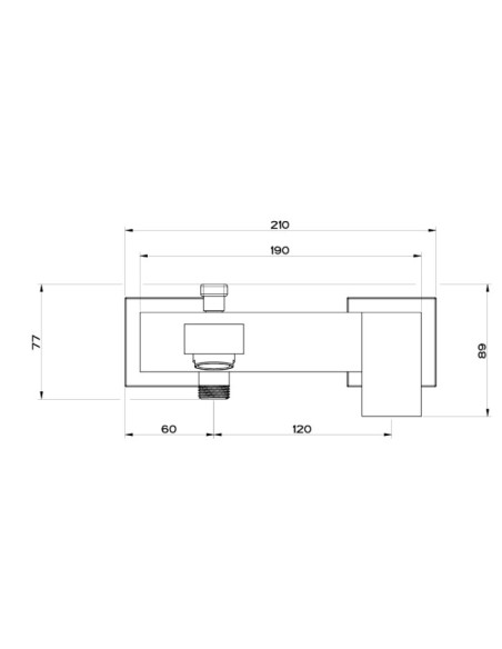 Miscelatore esterno vasca Gessi serie Rettangolo cod.20013 con deviatore automatico bagno/doccia - Kallea