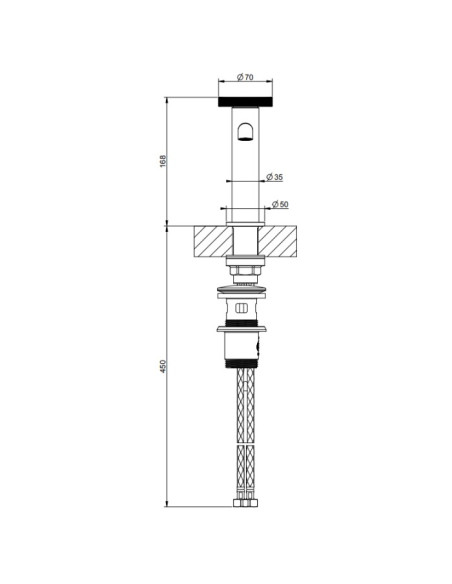 Miscelatore lavabo Gessi serie Anello cod.63301 con scarico e flessibili di collegamento - Kallea