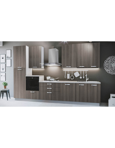 Cucina 360 cm Gea lusso noce stelvio con elettrodomestici - Kallea