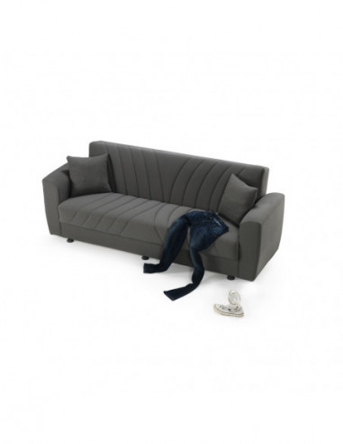 Divano letto contenitore grigio Murphy - Kallea