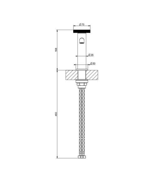 Miscelatore lavabo Gessi serie Anello cod.63302 senza scarico con flessibili di collegamento - Kallea