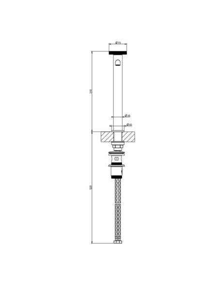 Miscelatore Lavabo alto Gessi serie Anello bocca corta cod.63303 con scarico e flessibili di collegamento - Kallea