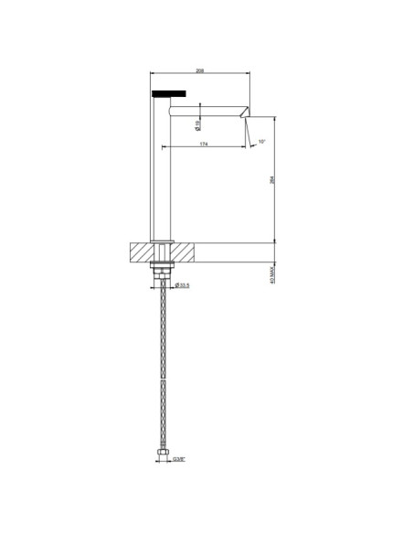 Miscelatore Lavabo alto Gessi serie Anello bocca lunga cod.63306 senza scarico e flessibili di collegamento - Kallea