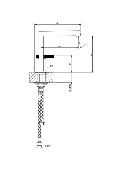 Miscelatore Lavabo Gessi serie Anello cod.63315 con flessibile di collegamento - Kallea