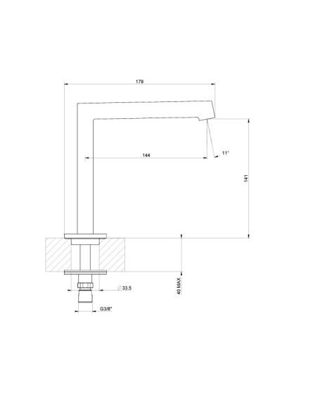 Bocca Lavabo Gessi serie Anello cod.63321 da completare con comando remoto - Kallea