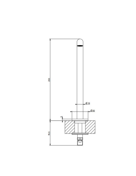 Bocca Lavabo alto Gessi serie Anello cod.63323 da completare con comando remoto - Kallea