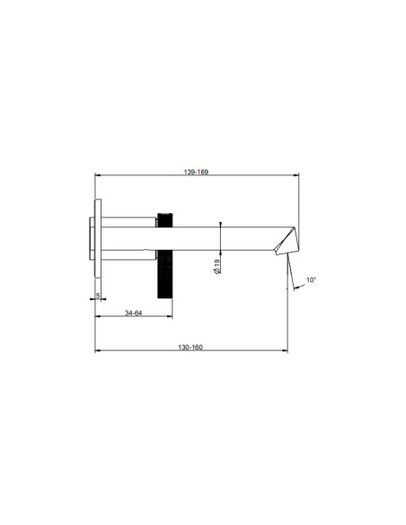 Miscelatore a parete gessi serie Anello bocca corta cod.63388 esterna cod.63397 incasso - Kallea