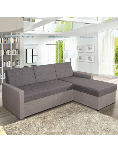 Divano con penisola grigio 210 cm Leader - Kallea