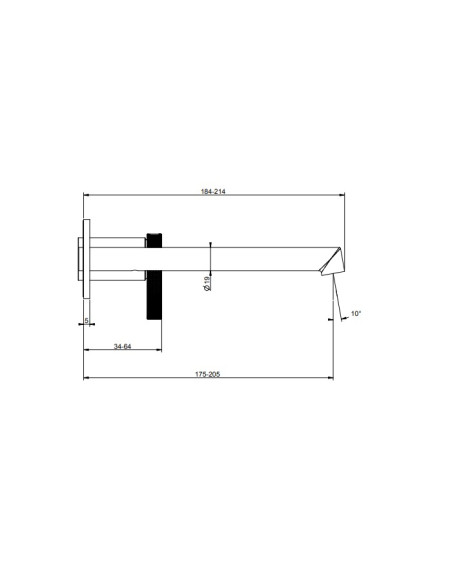 Miscelatore a parete gessi serie Anello bocca lunga cod.63389 esterna cod.63397 incasso - Kallea