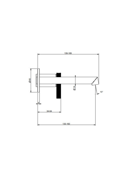 Miscelatore a parete gessi serie Anello bocca corta cod.63381 esterna cod.63397 incasso - Kallea