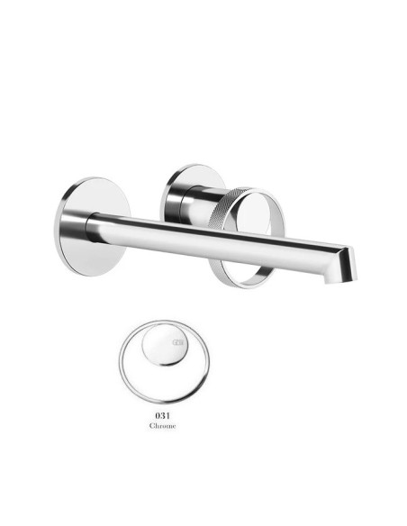 Miscelatore a parete gessi serie Anello bocca lunga cod.63383 esterna cod.63397 incasso - Kallea