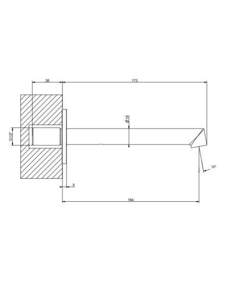 Bocca media Lavabo Gessi a parete serie Anello cod.63403 - Kallea