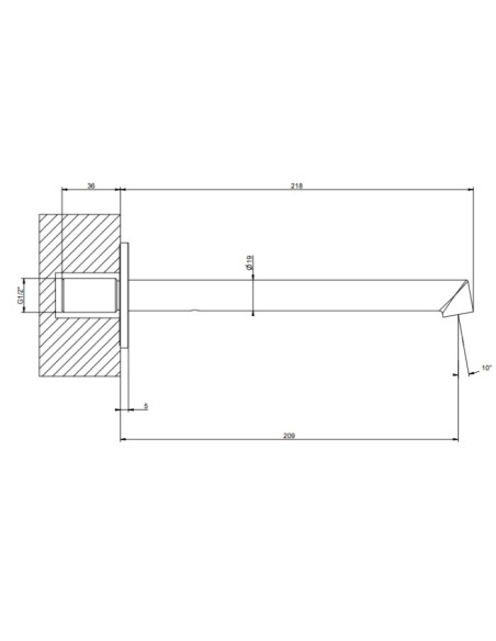 Bocca lunga Lavabo Gessi a parete serie Anello cod.63404 - Kallea