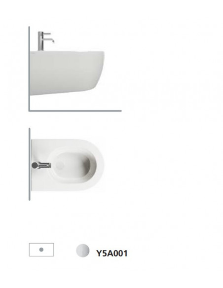 Sanitari sospesi Hatria serie Fusion compact 48cm rimless senza brida sedile rallentato bianco lucido - Kallea