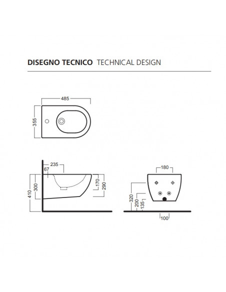 Sanitari sospesi Hatria serie Fusion compact 48cm rimless senza brida sedile rallentato bianco lucido - Kallea