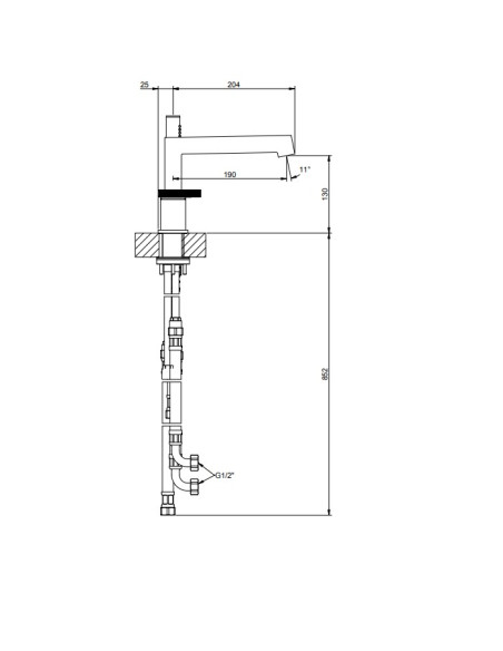 Gruppo Vasca Gessi serie Anello 4 fori cod.63337 deviatore flessibile 1,50 m e doccetta anticalcare - Kallea