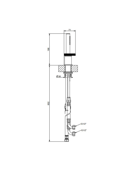 Gruppo Vasca Gessi serie Anello 3 fori cod.63347 deviatore flessibile 1,50 m e doccetta anticalcare - Kallea