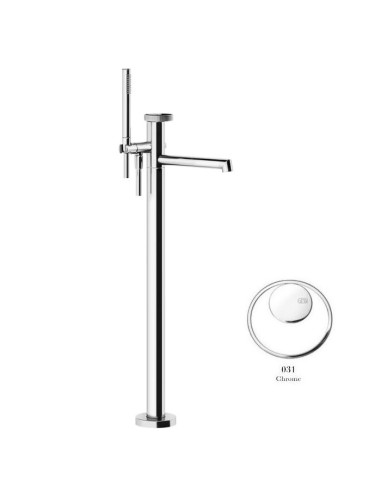 Miscelatore da terra vasca Gessi serie Anello cod. 63328-46189 con parte incasso e doccetta - Kallea