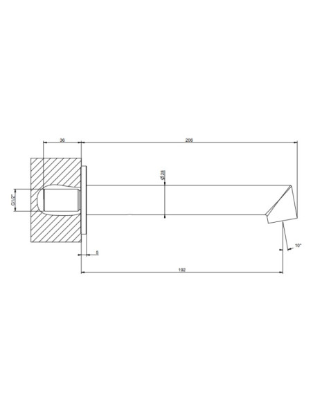 Bocca vasca a parete Gessi serie Anello cod.63603 - Kallea