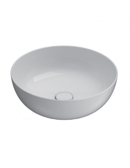 Lavabo appoggio Glogo serie T-edge diamtetro 45 cm bianco lucido - Kallea