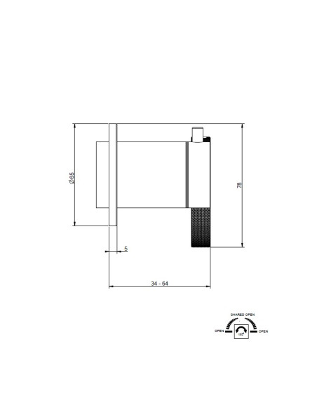 Miscelatore a parete Gessi serie Anello doccia cod.63380 esterna cod.54073 incasso 2 vie - Kallea