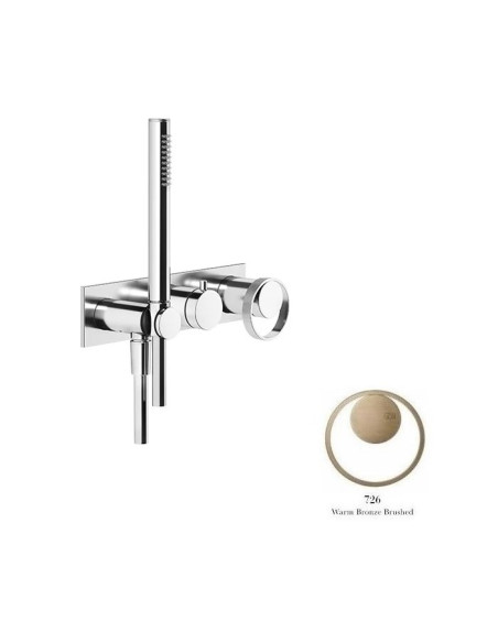 Miscelatore doccia Gessi a parete Serie Anello cod.63343 esterno doccia con deviatore presa acqua e supporto doccetta cod.541...