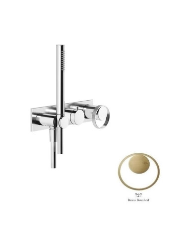 Miscelatore doccia Gessi a parete Serie Anello cod.63343 esterno doccia con deviatore presa acqua e supporto doccetta cod.541...