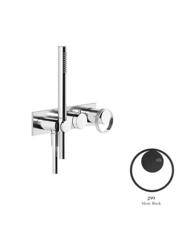 Miscelatore doccia Gessi a parete Serie Anello cod.63343 esterno doccia con deviatore presa acqua e supporto doccetta cod.541...