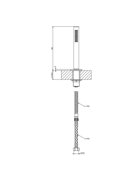 Cono porta Doccetta Gessi con doccetta anticalcare cod.63327 con flessibile 1,50 m - Kallea