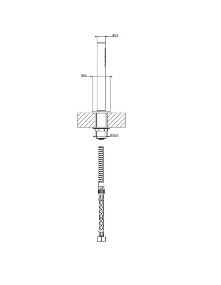 Cono porta Doccetta Gessi con doccetta anticalcare cod.63327 con flessibile 1,50 m - Kallea