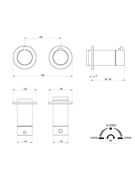 Miscelatore termostatico doccia Gessi cod.63333 parte esterna 2 vie cod.54169 parte incasso - Kallea