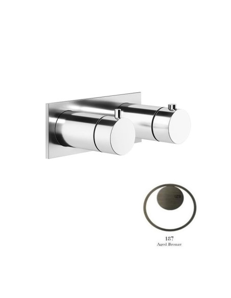 Miscelatore termostatico doccia Gessi cod.63334 parte esterna 2 vie cod.54169 parte incasso - Kallea