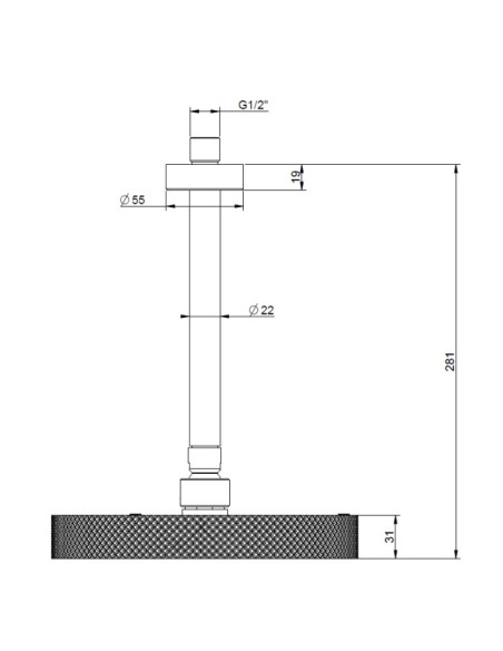 Soffione a Soffitto Gessi Orientabile Serie Anello cod.63452 - Kallea