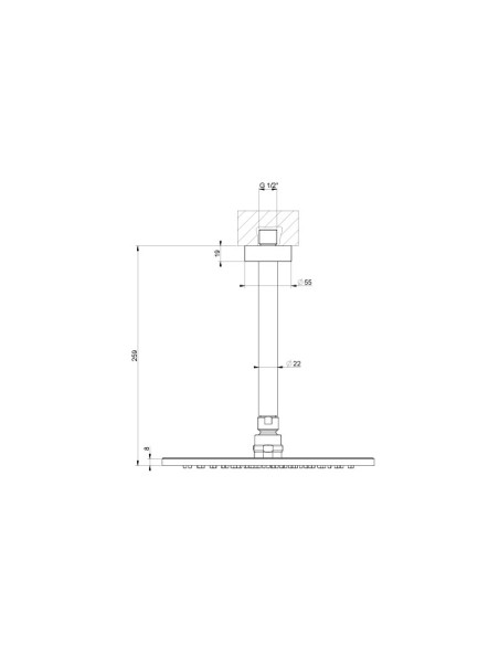 Soffione a soffitto Gessi Orientabile Serie Anello cod.63352 - Kallea