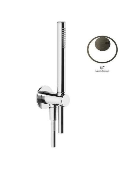 Set Doccia Gessi serie Anello cod.63329 presa acqua doccetta anticalcare e flessibile 1,5 m - Kallea