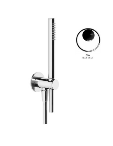 Set Doccia Gessi serie Anello cod.63329 presa acqua doccetta anticalcare e flessibile 1,5 m - Kallea