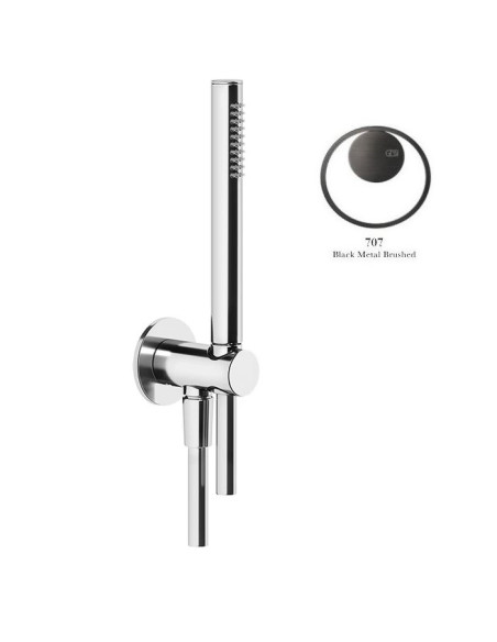 Set Doccia Gessi serie Anello cod.63329 presa acqua doccetta anticalcare e flessibile 1,5 m - Kallea