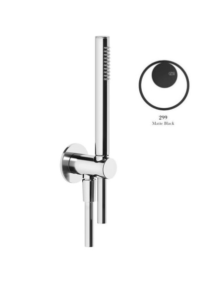 Set Doccia Gessi serie Anello cod.63329 presa acqua doccetta anticalcare e flessibile 1,5 m - Kallea