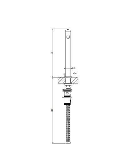 Miscelatore lavabo alto Gessi serie ingranaggio cod.63503 con scarico e flessibile di collegamento - Kallea