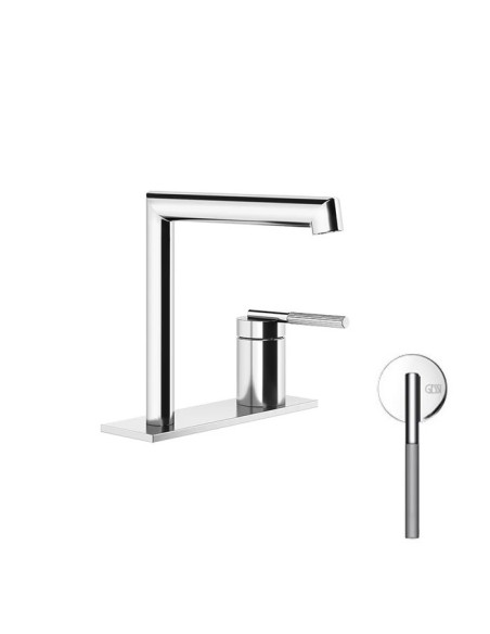 Miscelatore lavabo Gessi serie ingranaggio bocca media cod.63515 con flessibile di collegamento - Kallea