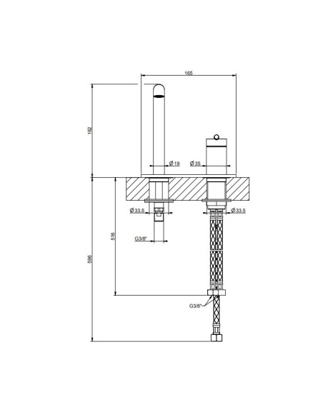 Miscelatore lavabo Gessi serie ingranaggio bocca media cod.63515 con flessibile di collegamento - Kallea