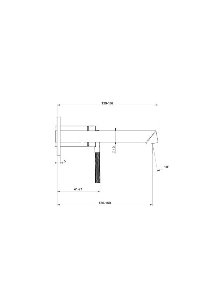 Miscelatore a parete gessi serie Ingranaggio bocca corta cod.63588 esterna cod.63397 incasso - Kallea