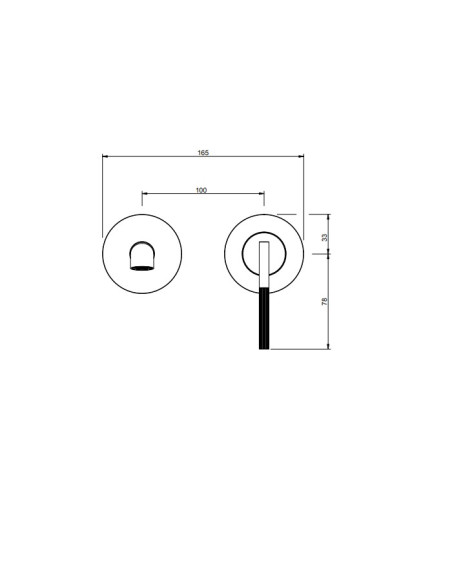 Miscelatore a parete gessi serie Ingranaggio bocca corta cod.63581 esterna cod.63397 incasso - Kallea