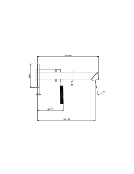 Miscelatore a parete gessi serie Ingranaggio bocca corta cod.63581 esterna cod.63397 incasso - Kallea